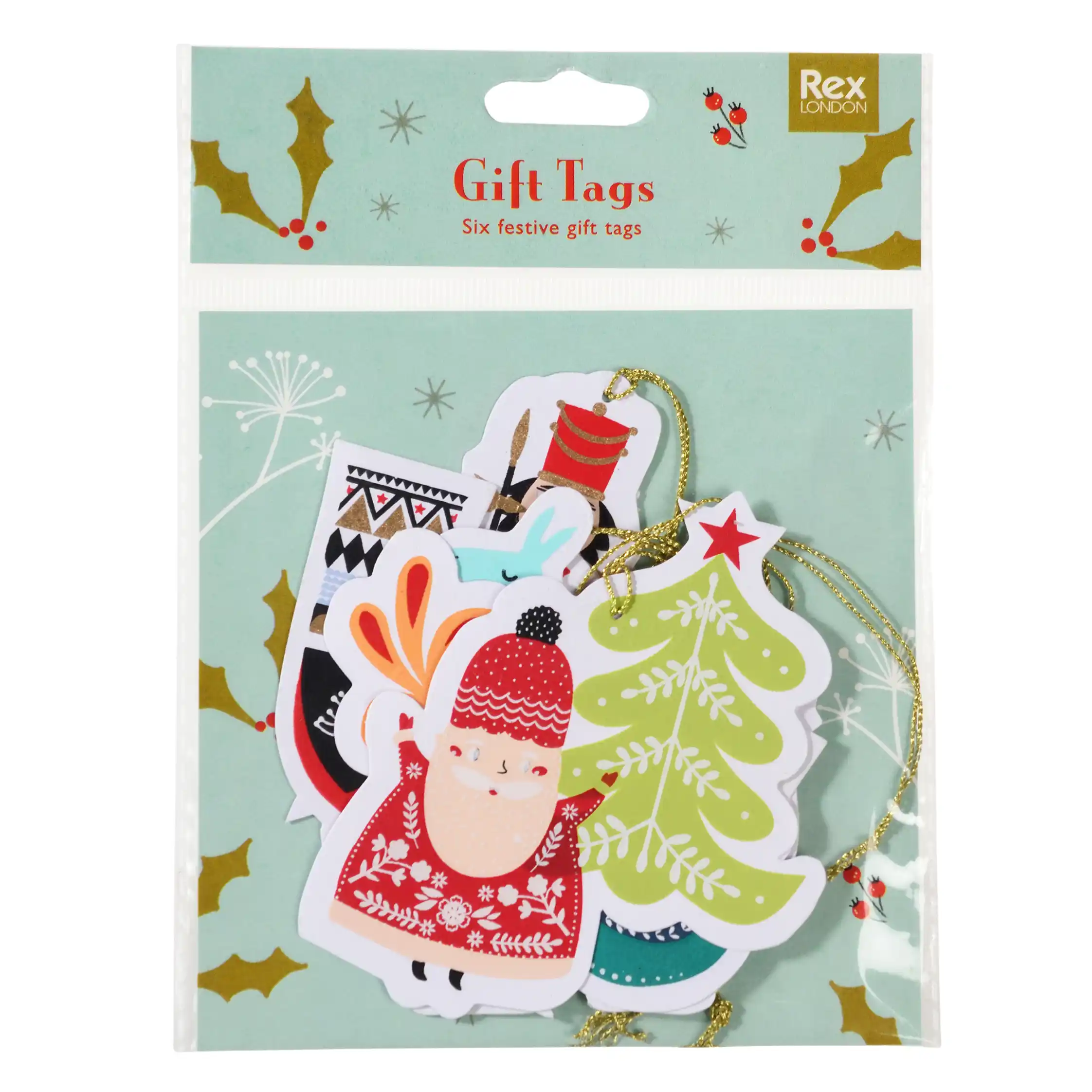 etiquetas de papel para regalo de navidad (paquete de 6)