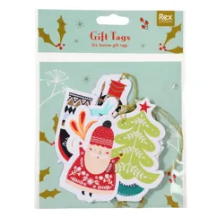 paper christmas gift tags (pack of 6)