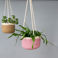 pink hanging u shape basket