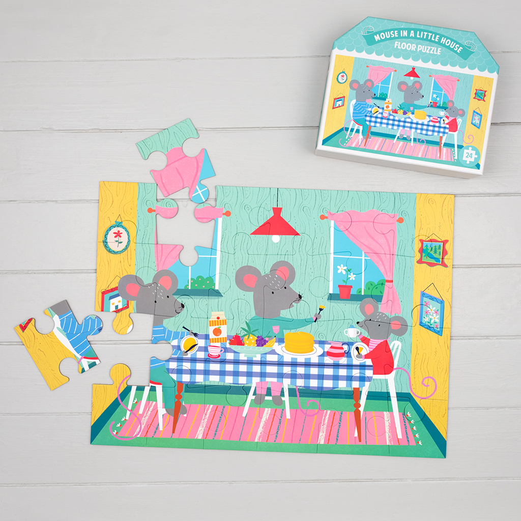 floor puzzle (24 pieces) - mouse in a house