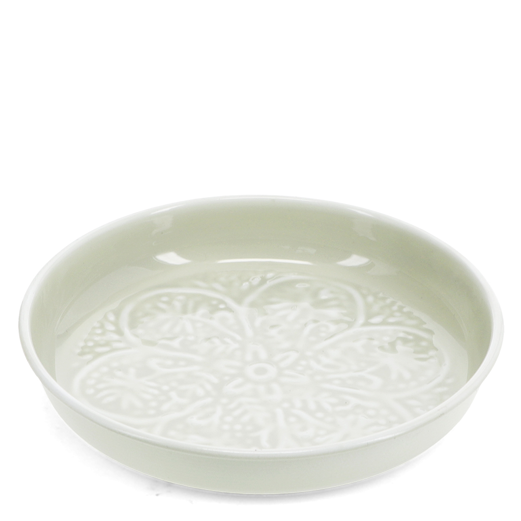 enamel trinket dish (17.5cm) - light grey