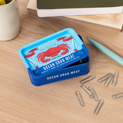 mini storage tin with lid - crab