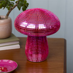 lampe de table champignon disco - rose