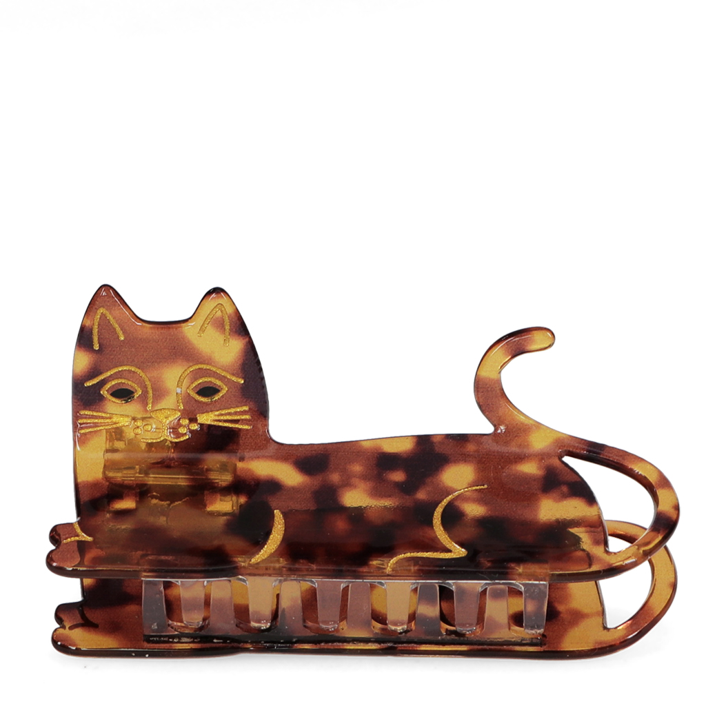 hair claw clip - sitting cat