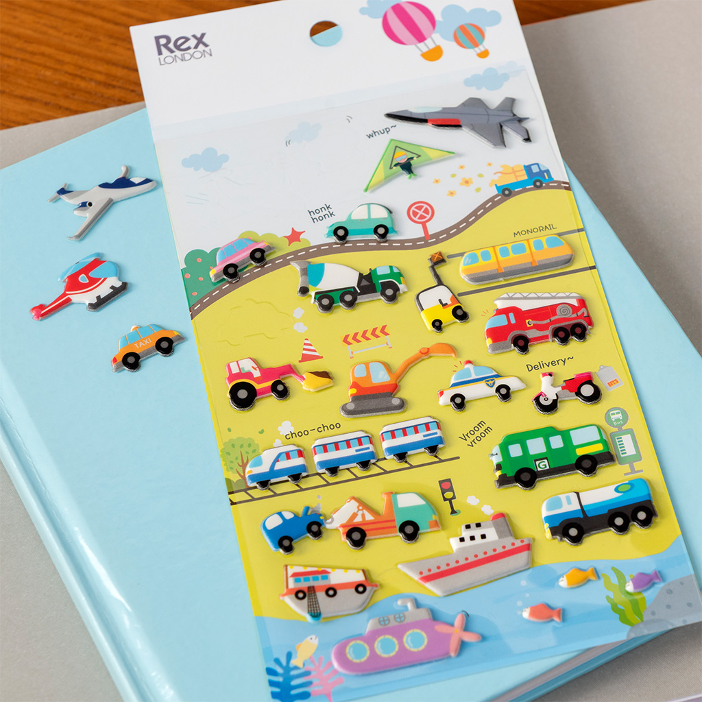 3d puffy stickers - vehicles