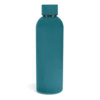 rubber coated steel bottle 500ml - petrol blue rubber coated steel bottle 500ml - petrol blue