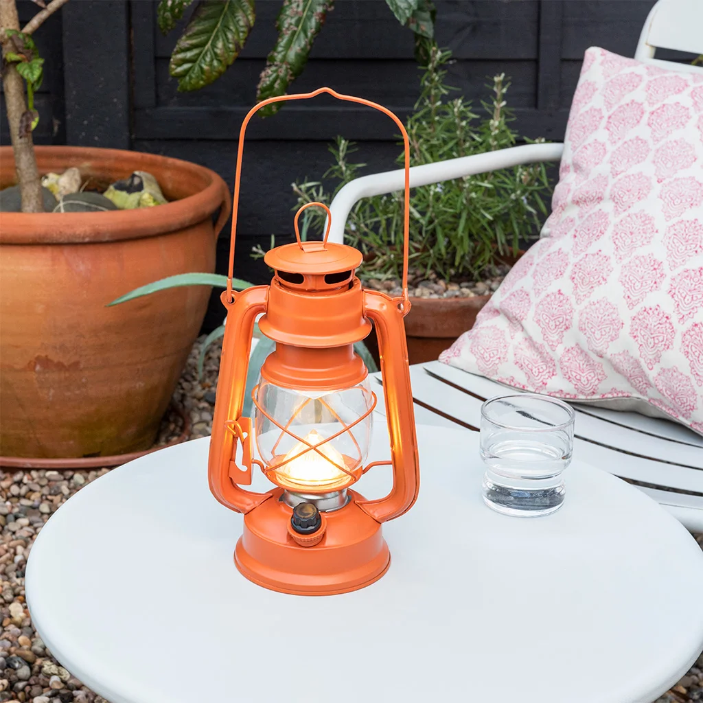 led hurricane lantern - orange