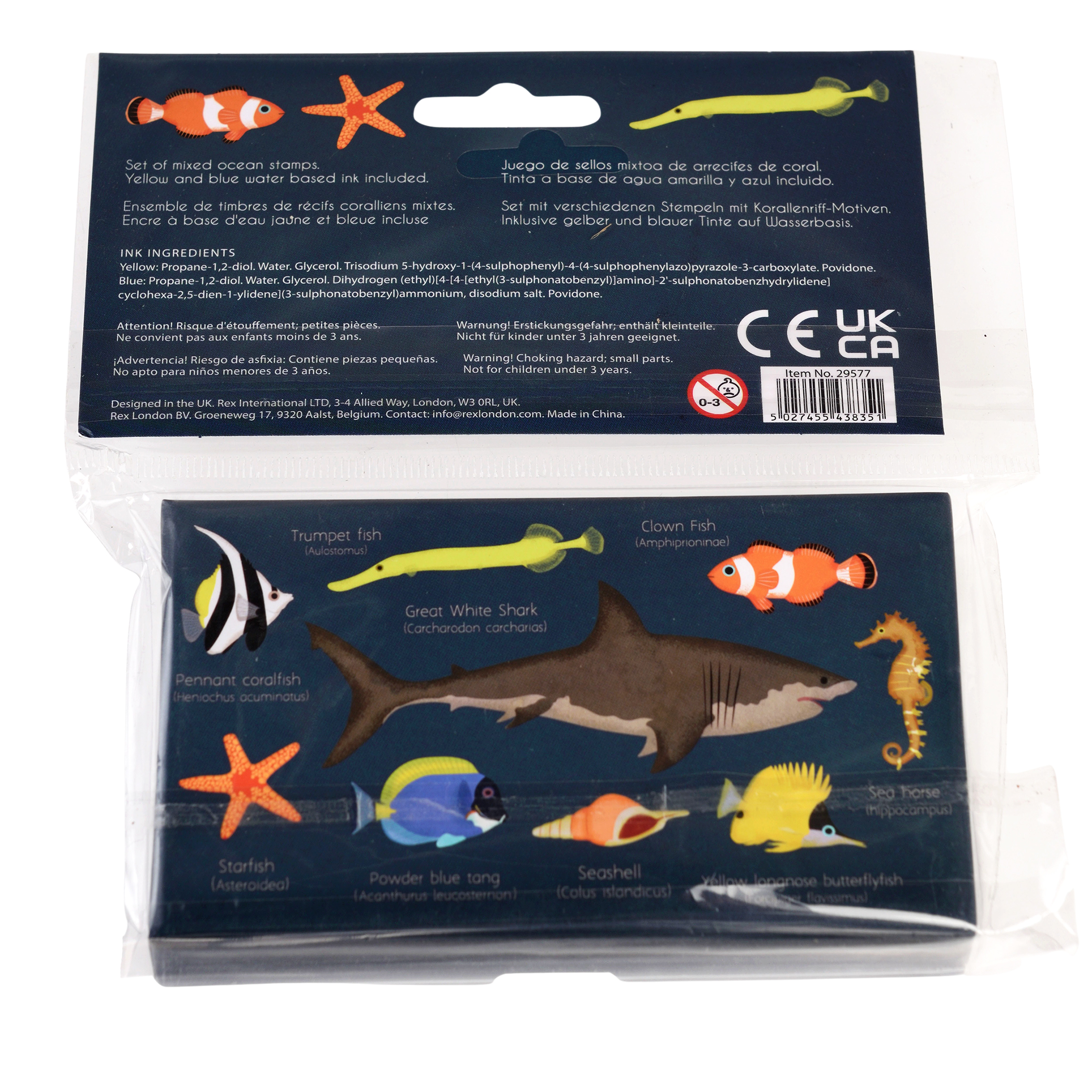 set of mini stamps - ocean animals