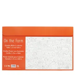large colouring poster with pencils - on the farm large colouring poster with pencils - on the farm