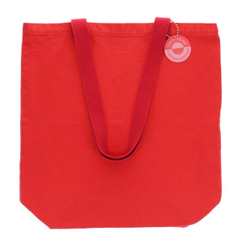 two-tone cotton tote bag - red