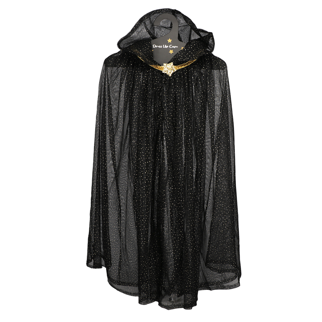 children's glitter cape - black