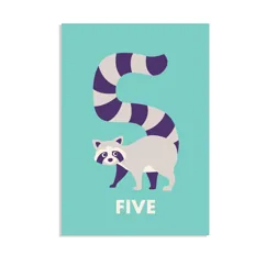 tarjeta de cumpleaños "cinco" mapache
