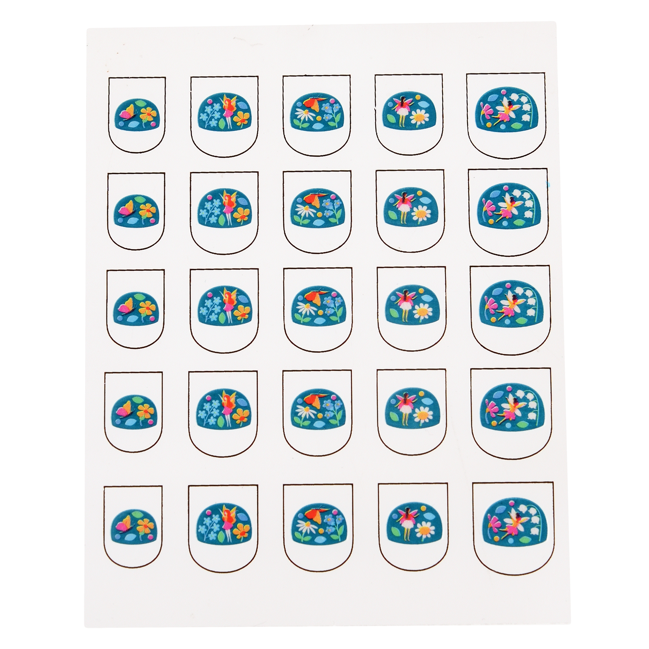 children's nail stickers - fairies in the garden