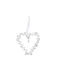 handmade beaded heart decoration (7x8cm) - white