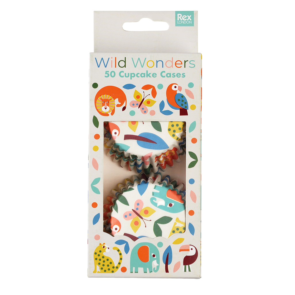 cupcake cases (pack of 50) - wild wonders