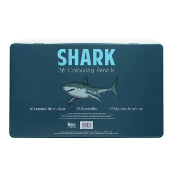36 buntstifte in einer blechdose - sharks 36 buntstifte in einer blechdose - sharks