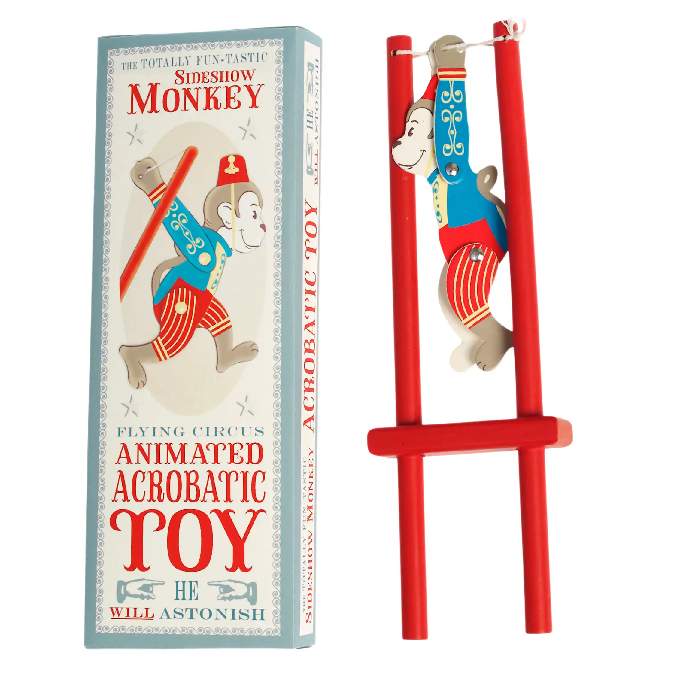 wooden acrobatic toy - sideshow monkey 