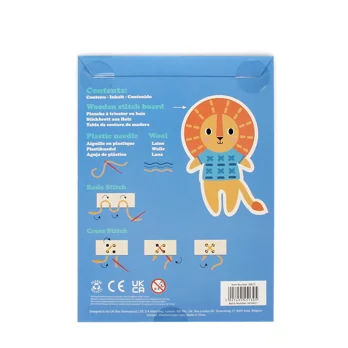 learn to sew wooden hand-stitch set - lion learn to sew wooden hand-stitch set - lion