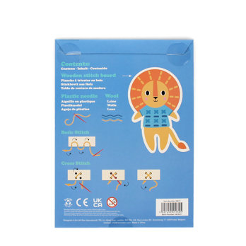 kit d'apprentissage de la couture en bois au point main - lion