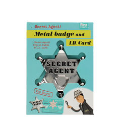 metal badge and id card - secret agent