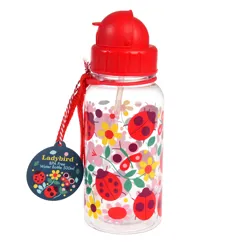 children's water bottle with straw 500ml - ladybird