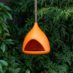 bamboo fibre bird feeder - orange
