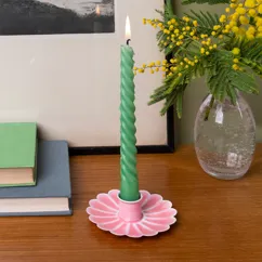 enamel flat flower candle holder - pink enamel flat flower candle holder - pink