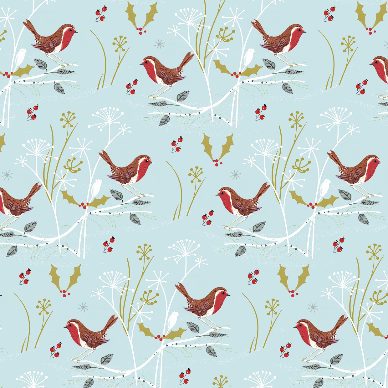 wrapping paper sheets - winter walk