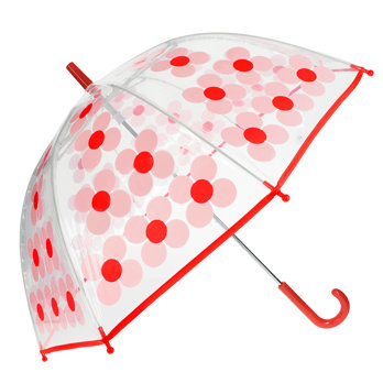 transparenter regenschirm - pink daisy