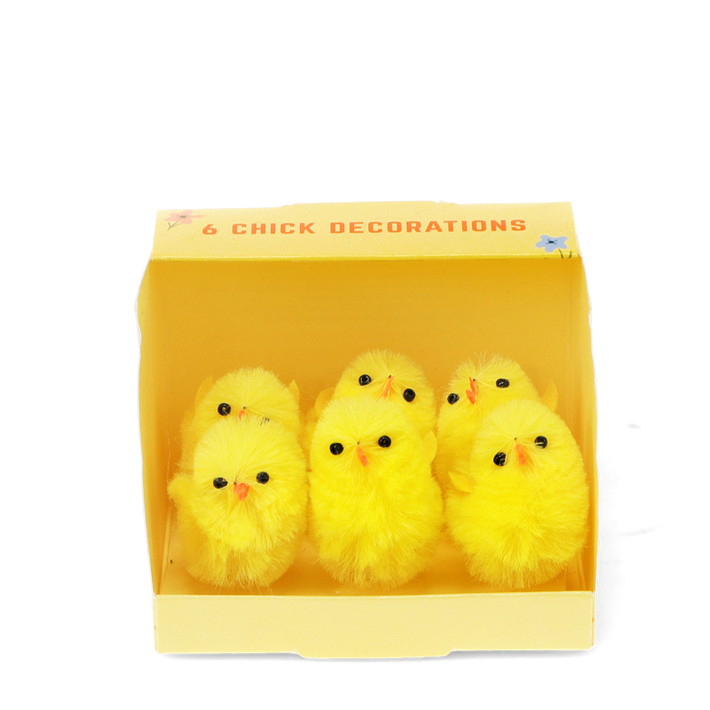 décorations de pâques duveteuses (lot de 6) - mini poussins