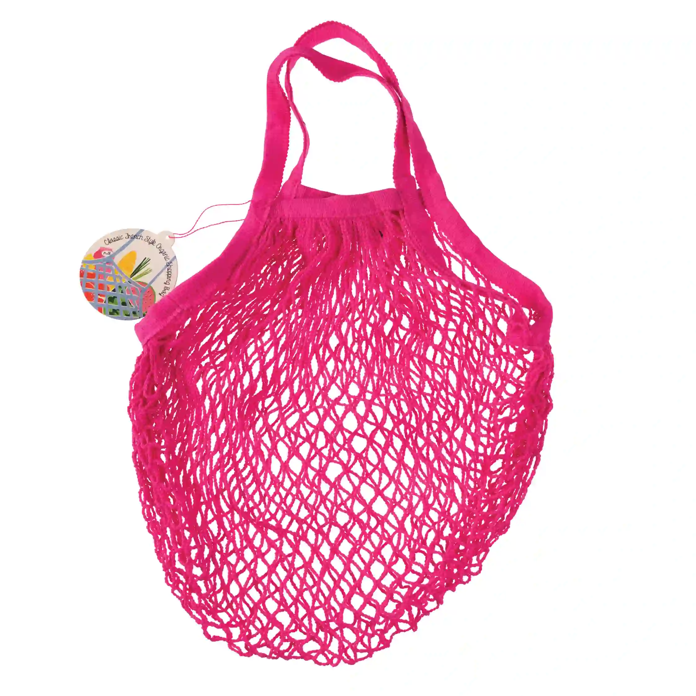 bolsa de malla en rosa algodón orgánico