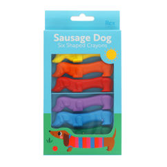 wachsmalstifte in hundeform (6-er set) - sunny sausage dog