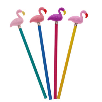gommes (lot de 4) - flamants roses