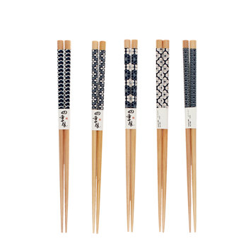 essstäbchen aus holz (packung mit 5 paaren) - wagara-muster