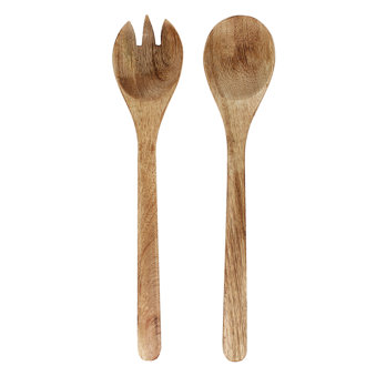 mango wood salad server set