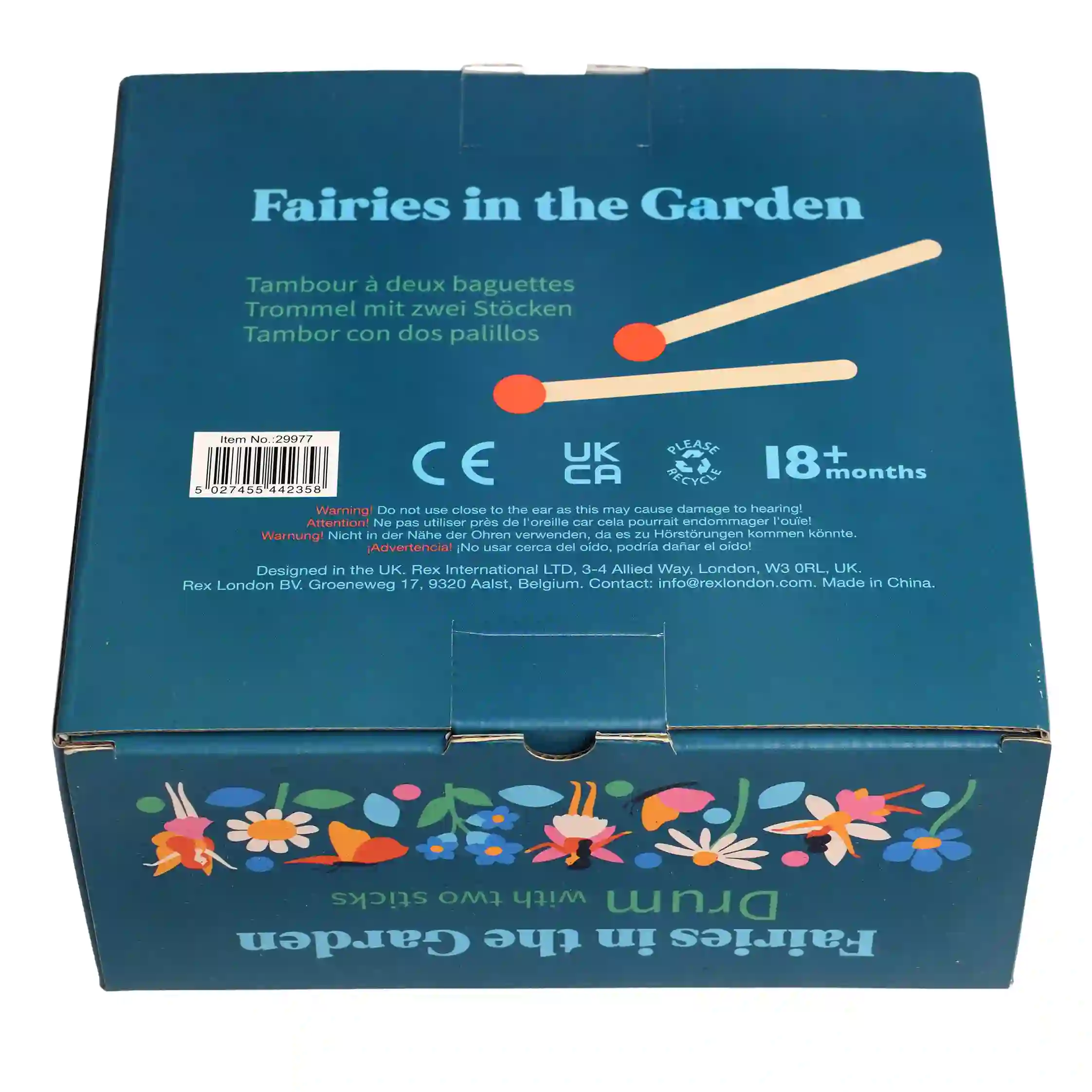 tambor con baquetas fairies in the garden