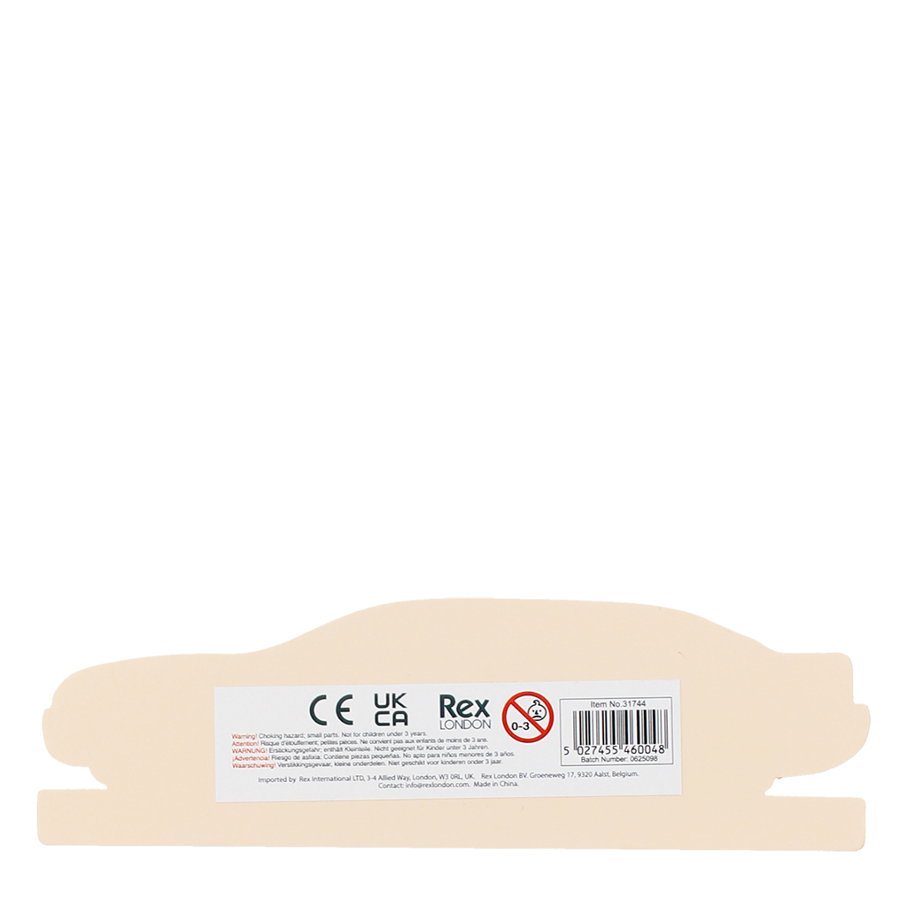 wooden ruler - blue car