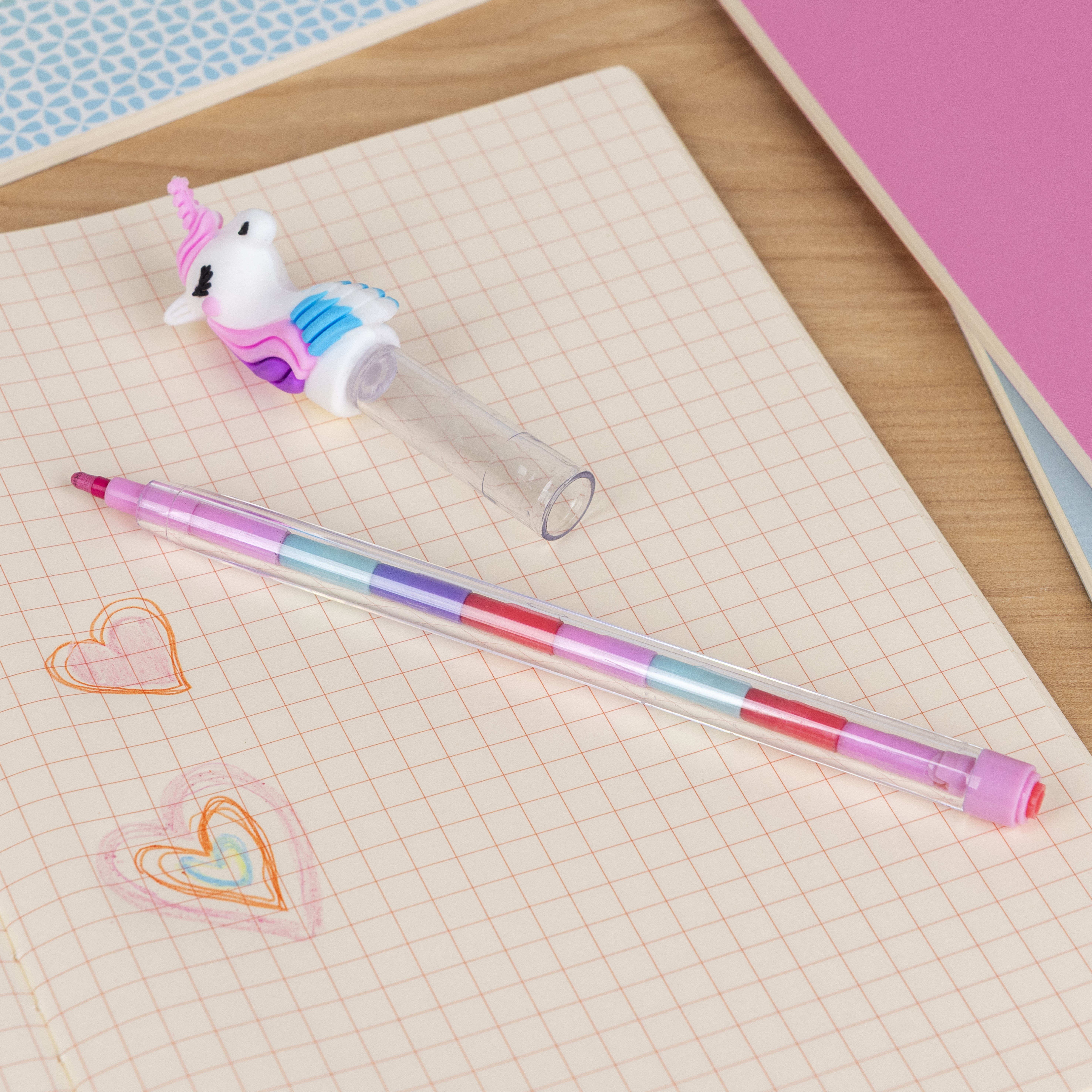 stackable crayon pen - unicorn
