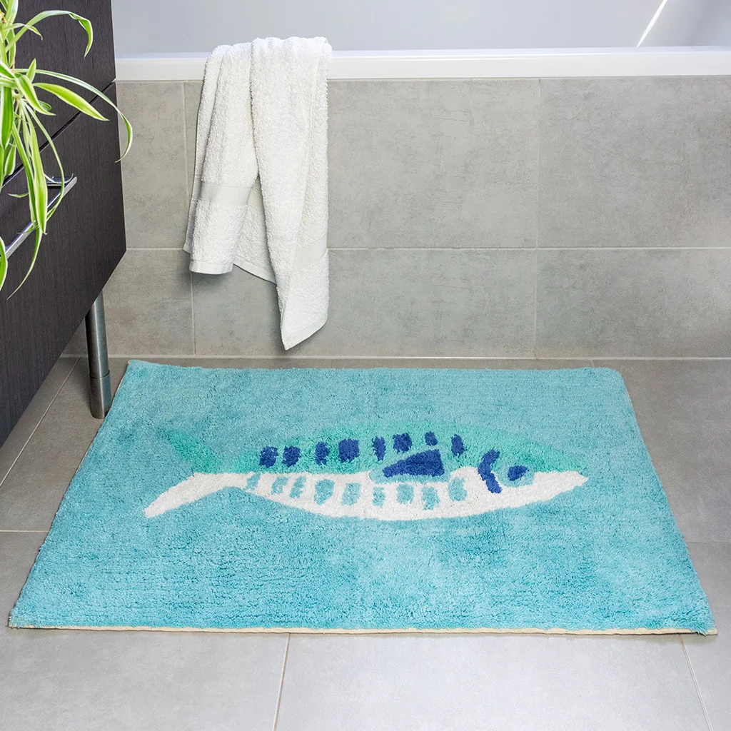 alfombrilla de nudo de baño en algodón pez