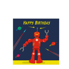carte d'anniversaire sci-fi robot