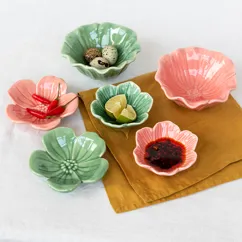 bol à fleurs en céramique 9cm - rose bol à fleurs en céramique 9cm - rose