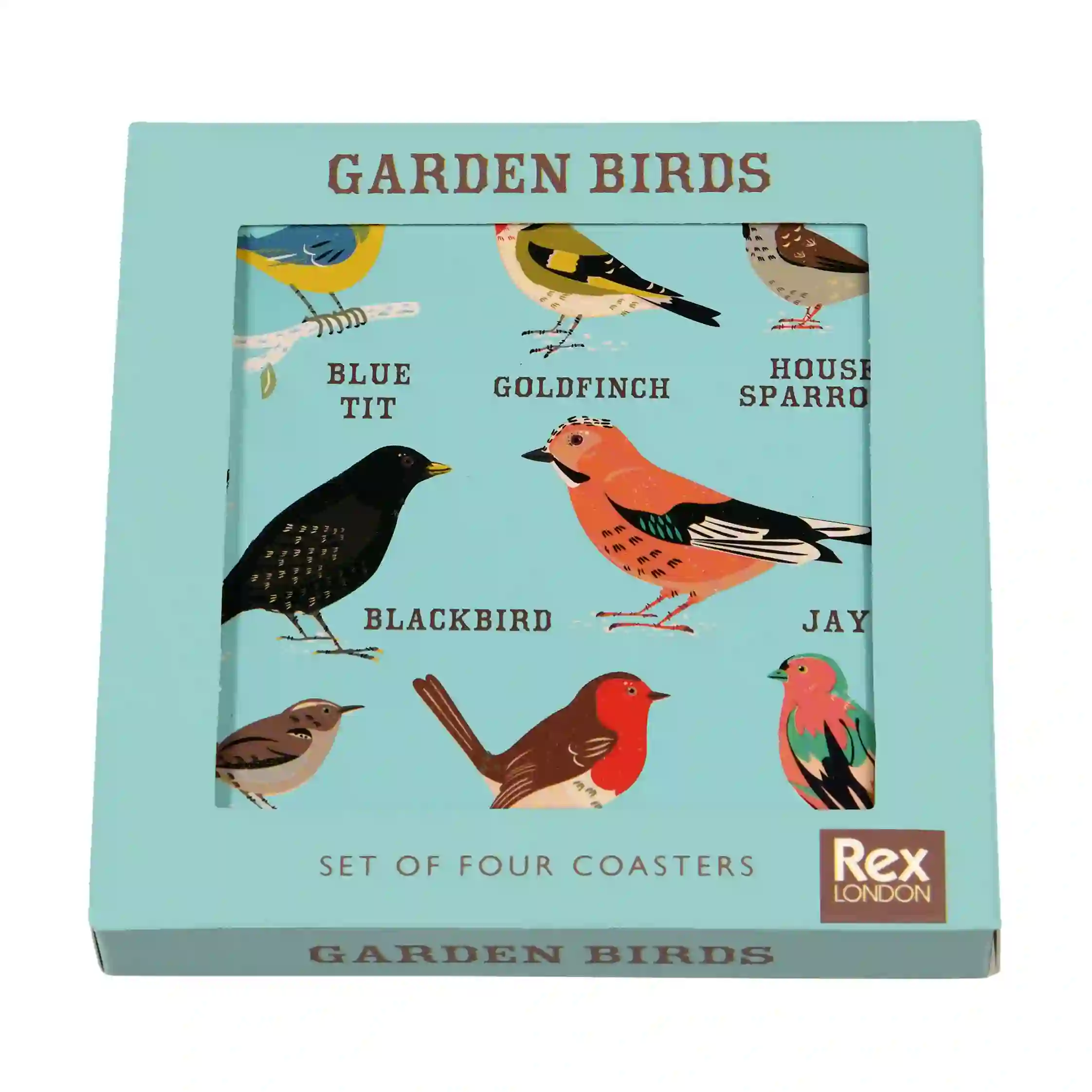 sous-verres garden birds (ensemble de 4)
