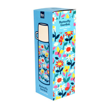 flask and cup - butterfly garden