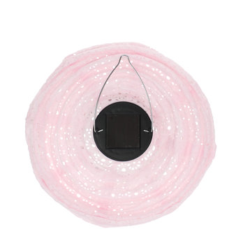 lanterne solaire d'extérieur à suspension - rose clair