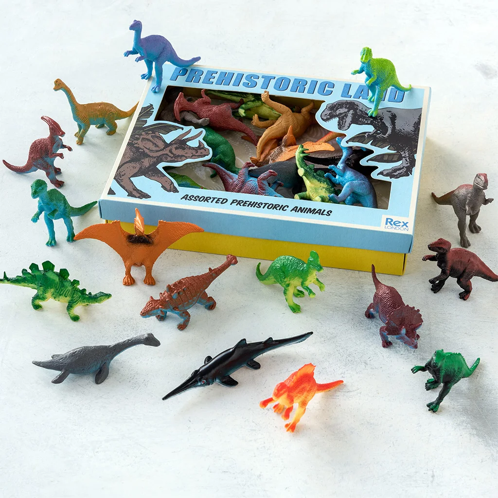 assortiment de dinosaures prehistoric land (boite de 16)