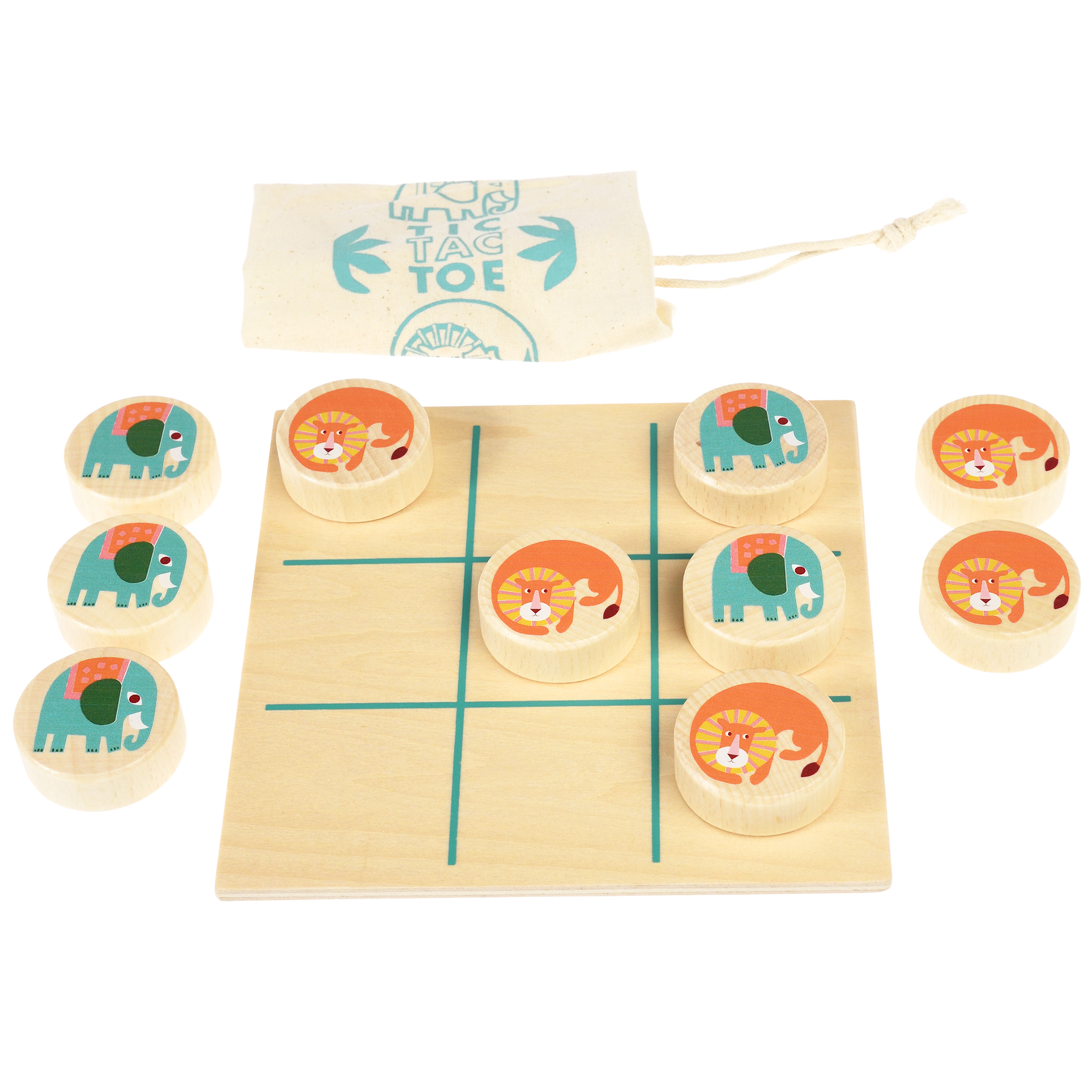 wooden tic-tac-toe - wild wonders