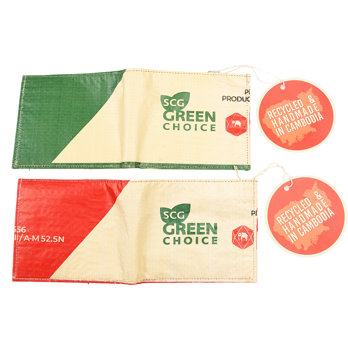 recycled cement bag bifold wallet