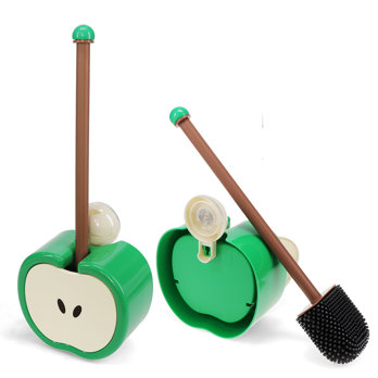 toilettenbürste mit wandhalter - grüner apfel