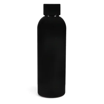 rubber coated steel bottle 500ml - black rubber coated steel bottle 500ml - black