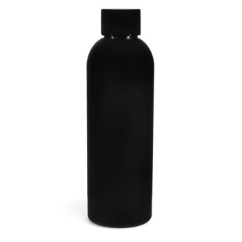 rubber coated steel bottle 500ml - black
